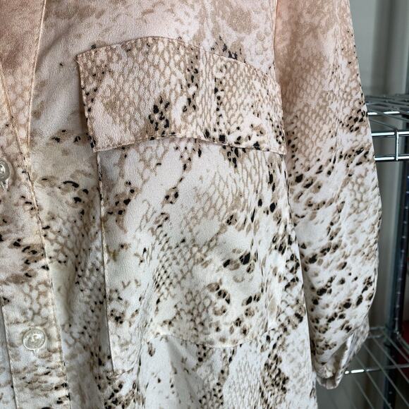 Calvin Klein Women's Ombre Snakeskin Button Up Blouse Size M‎ Lagenlook Career - Picture 9 of 13